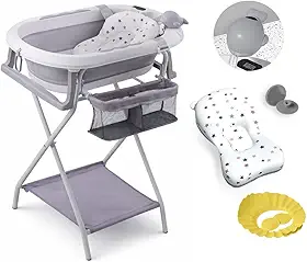 Banheira Dobrável Com Suporte e Porta Acessórios YPB288 Cinza Yuupi