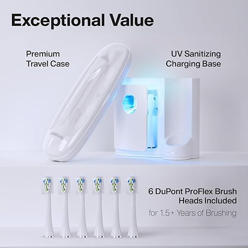 Miniatura 5 de Aquasonic Vibe Series PRO - Cepillo de dientes eléctrico ultrablanqueante - 5 modos y temporizadores inteligentes - Base desinfectante UV - Aceptado