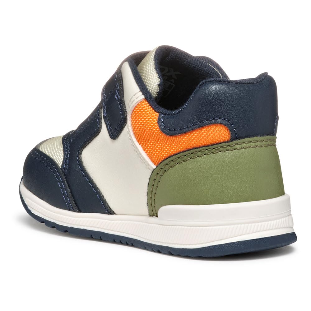 Geox B RISHON Boy A, trampki, granatowy/lt, pomarańczowe, 25 EU, Wielobarwna, 25 EU