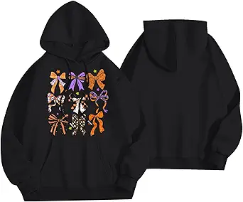 Halloween Hoodies for Women 2025 Fall Fashion Long Sleeve Cute Ghost Graphic Lightweight Hoodie with Pockets