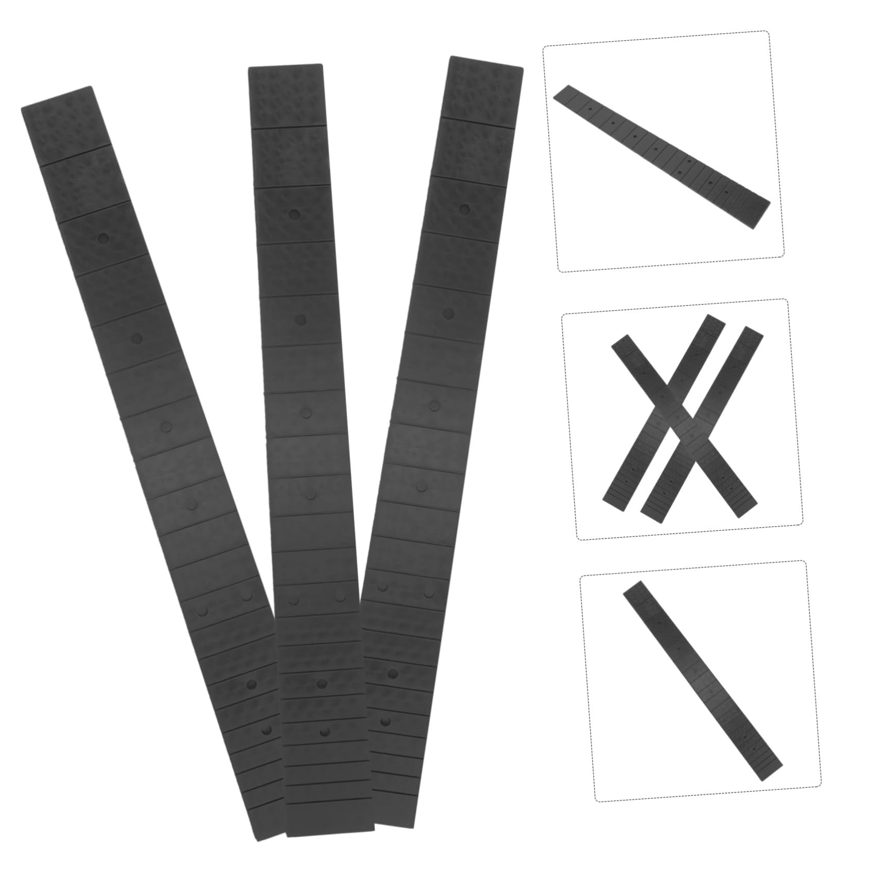 COSMEVIVI 3pcs Folk Guitar Replacement Fingerboard Neck Headless Guitar Neck for Acoustic Ukulele Abs Material Sturdy