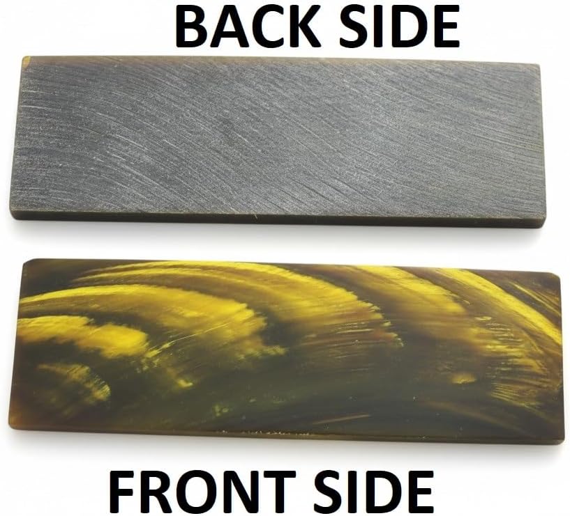 Buffalo Horn Streaked Knife Handle Scales, Polished Blank Pair, DIY Knife Making Material, Natural Horn Crafting Supplies Fixed Blade Handle Material, Streaked Horn Blank Set (PACK OF 1 PAIR)