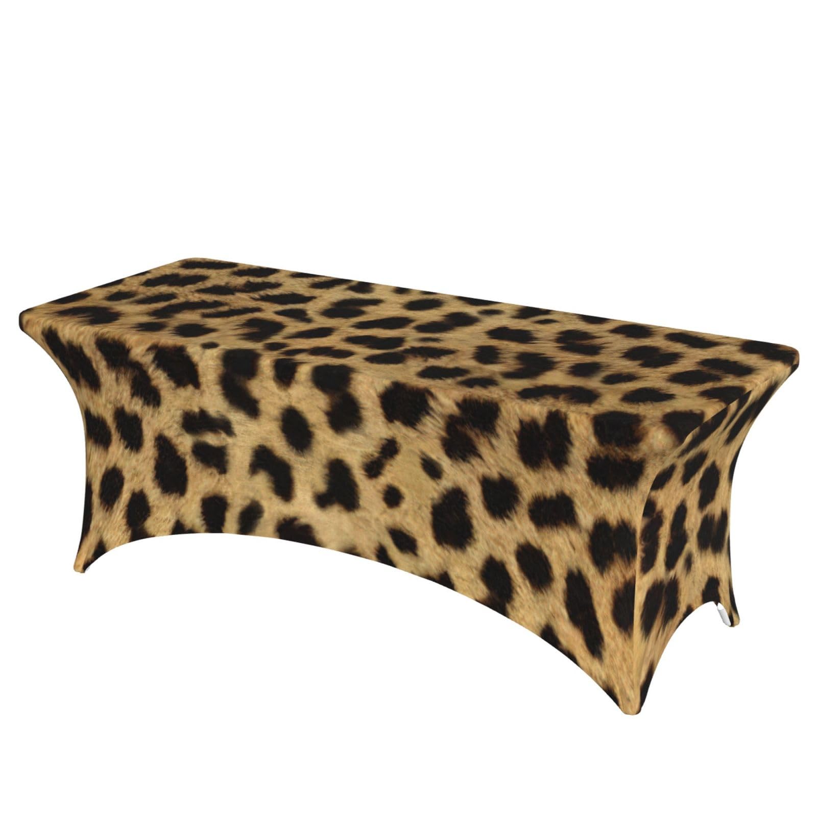 NImongt Leopard Animal Print Print Elastic Rectangular Tablecloth Holidays Family Banquet Wedding Party Table Cover