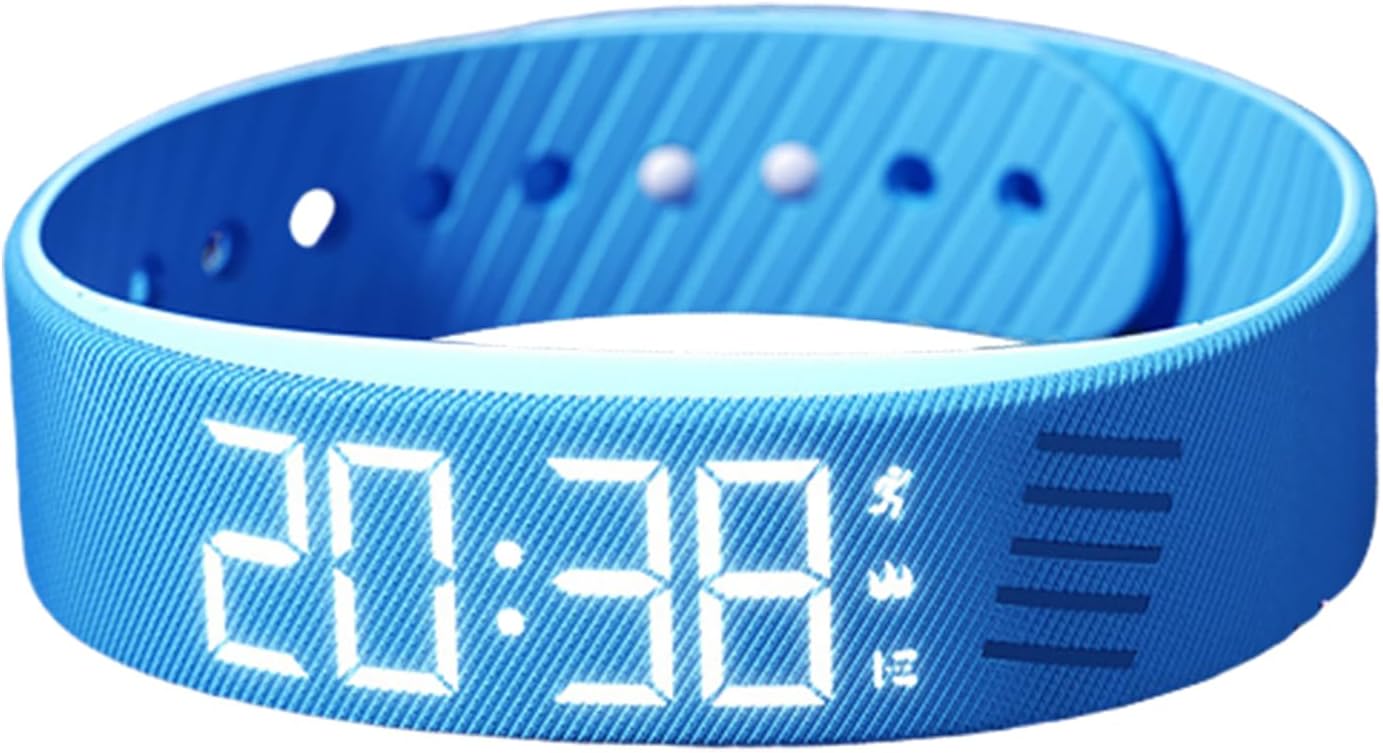 Silent Alarm Watch, Digital Wrist Watch with Alarm Clock, Silent Adjustable Smartwatch Wristband Clock for Travel School Sports Outdoor Women Men Kids Heavy Sleepers Birthday