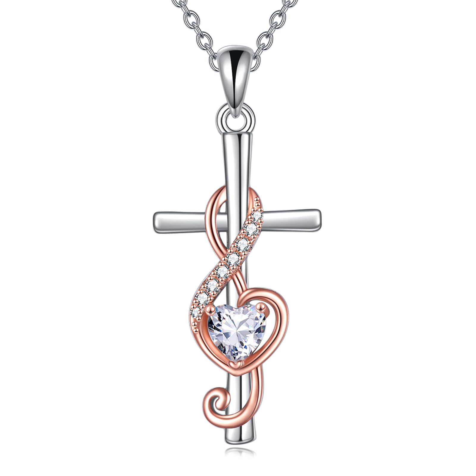 YAFEINI Collar de cruz con nota musical, violonchelo, guitarra para mujer, plata de ley, joyería de conformación, regalos para mujer