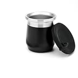 BALIBETOV Yerba Mate Gourd – 9 fl oz Stainless Steel Yerba Mate Cup with Double-Wall Insulation&comma; Non-Slip Base&comma; Spill-Proof Silicone Lid – Mate Argentino – Mate Mugs&period; &lpar;Black&rpar;