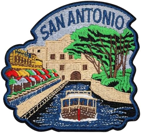 EMBROBOF Proud San Antonio Texas Patch – 3.75 inches, Cool Texas Iron On Patch – Embroidered State Travel Patches for Backpacks