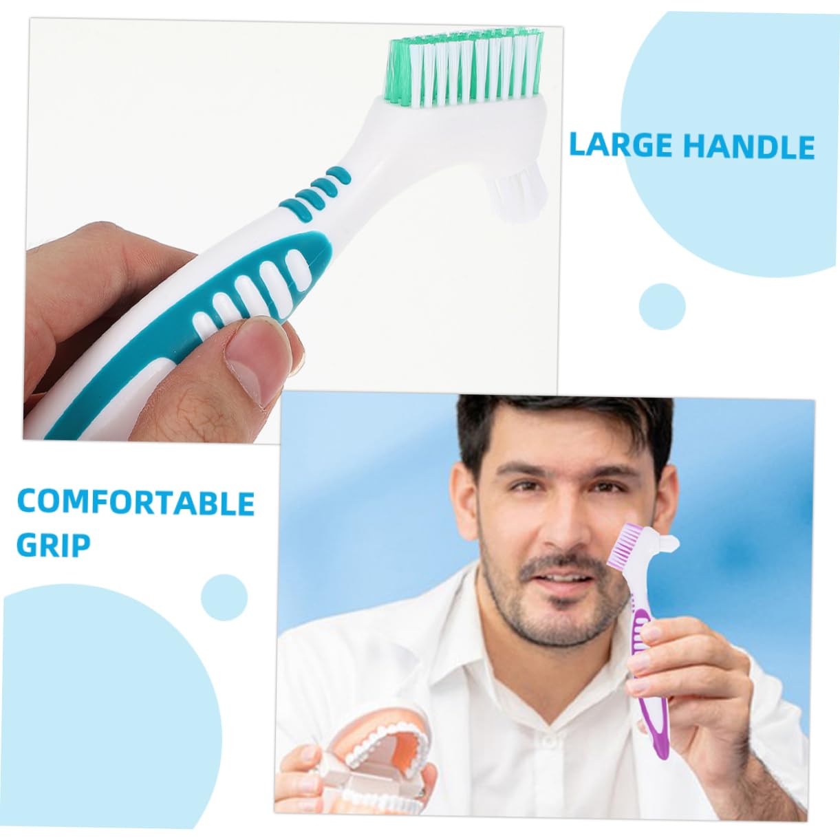 CALLARON 16pezzi Spazzole Per Dentiere Per Per Rimuovere Residui Morbide e Delicate Su e Gengive Colori
