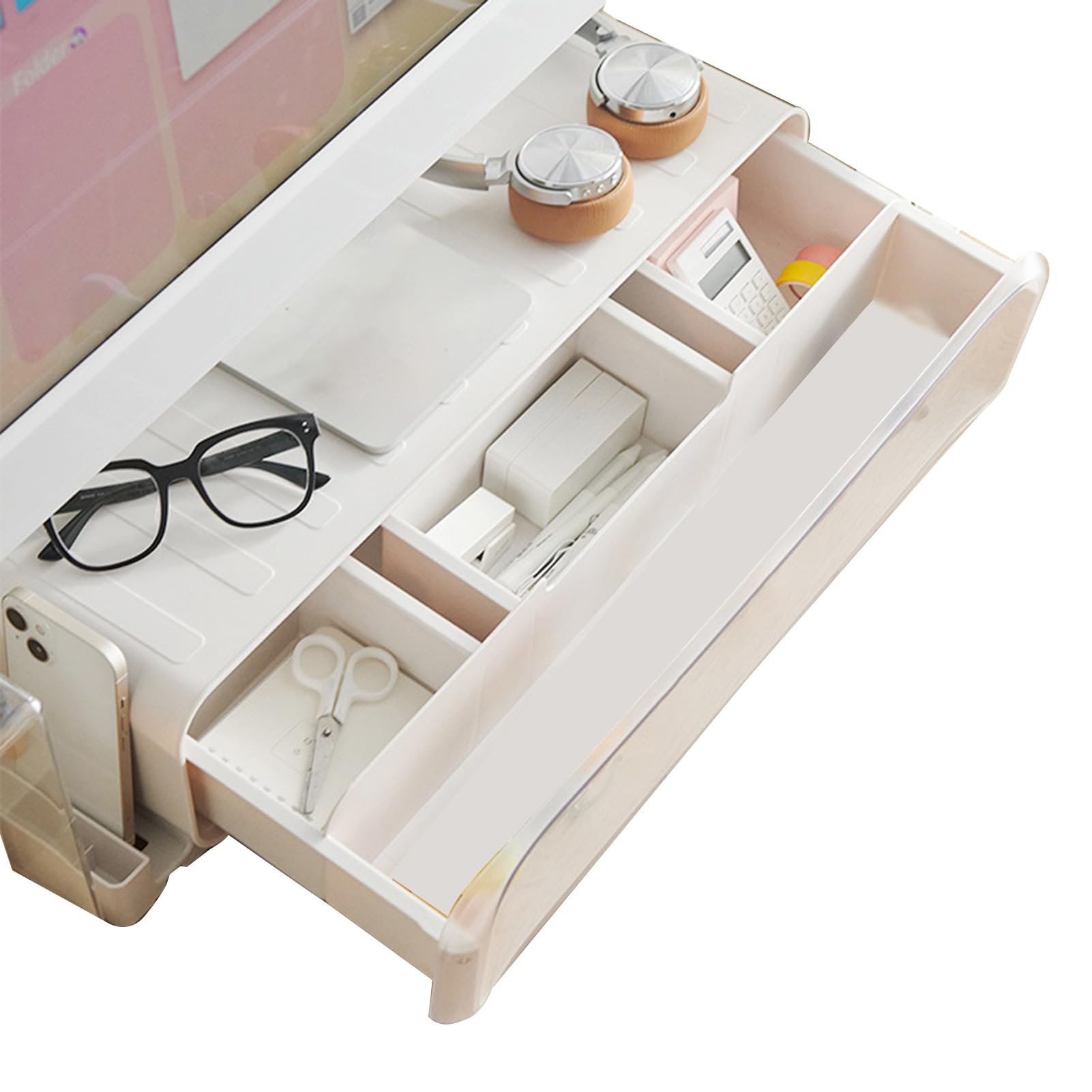 Alzaschermo per Scrivania Ergonomico E Antiscivolo, Multiuso Con Spazio Di | Alzatina per Laptop e Organizzatore da Ufficio Per Scuola, Postazione Di Lavoro, PC, Stampant