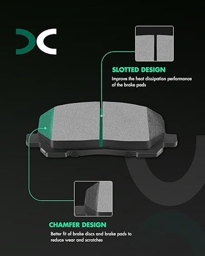 Miniatura 2 de SCITOO - Juego de pastillas de freno de disco de cerámica delanteras y traseras
