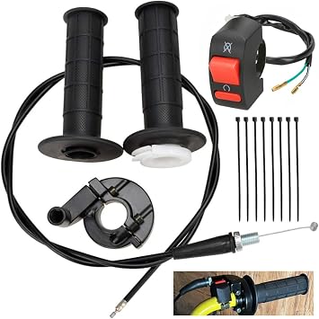 7/8" 22mm Twist Throttle Cable Handle Grip Kit Mini Bike Go Kart for Coleman CT200U CT200U-EX BT200X MB200 Predator 196cc 212cc 6.5hp DB30 Baja Warrior 79cc 100cc 200cc Engine CT100U CC100X Doodle Bug