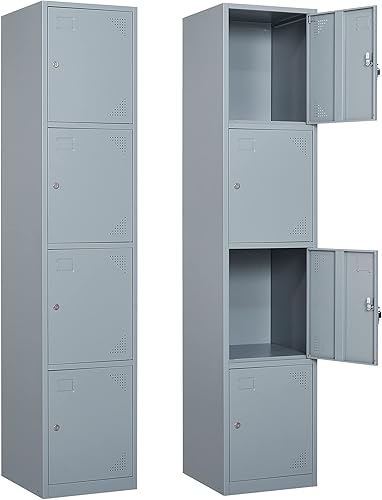 Vista 46 de Letaya Armario de almacenamiento de metal para empleados, armario organizador de acero con cerradura de 1 puerta para trabajo, escuela, gimnasio