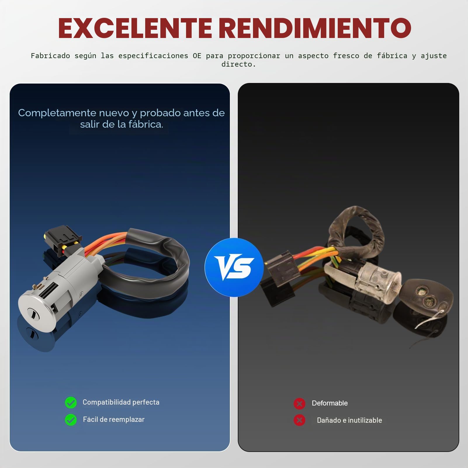 Kit antirrobo de dirección con barriles de cerraduras de puertas y maletero para Dacia Logan (2004+), Sandero (2008+), Clio 2 (1998-2008), Twingo (1999-2006) con 2 llaves