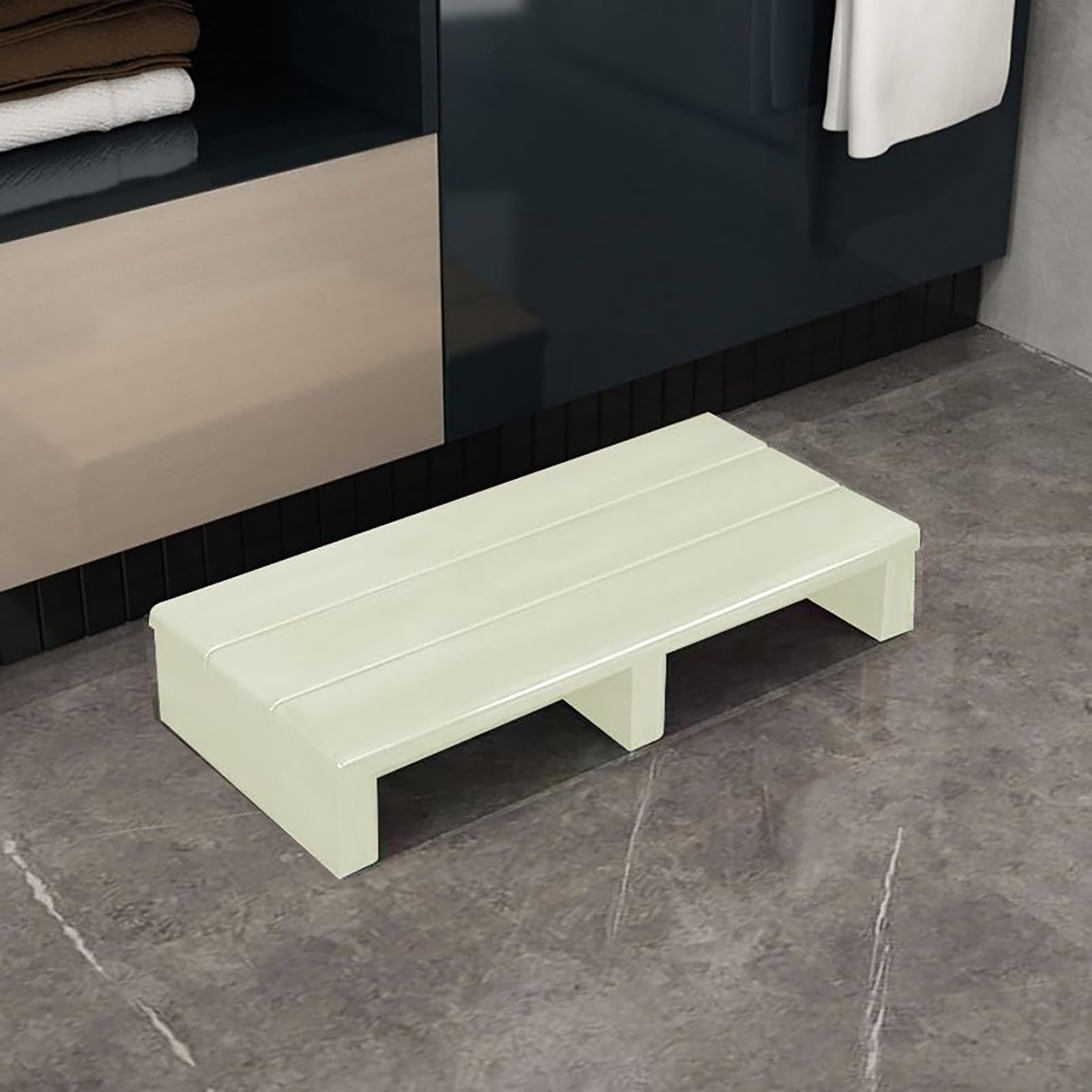 ZYNNEL door step for outside, step stool for Kids and Adults, Non-Slip, half steps for elderly, 11cm Height, for Bathroom Kitchen Bedside Table, Mobility Aid Slip-Resistant Bottom, White, 40×30×11cm