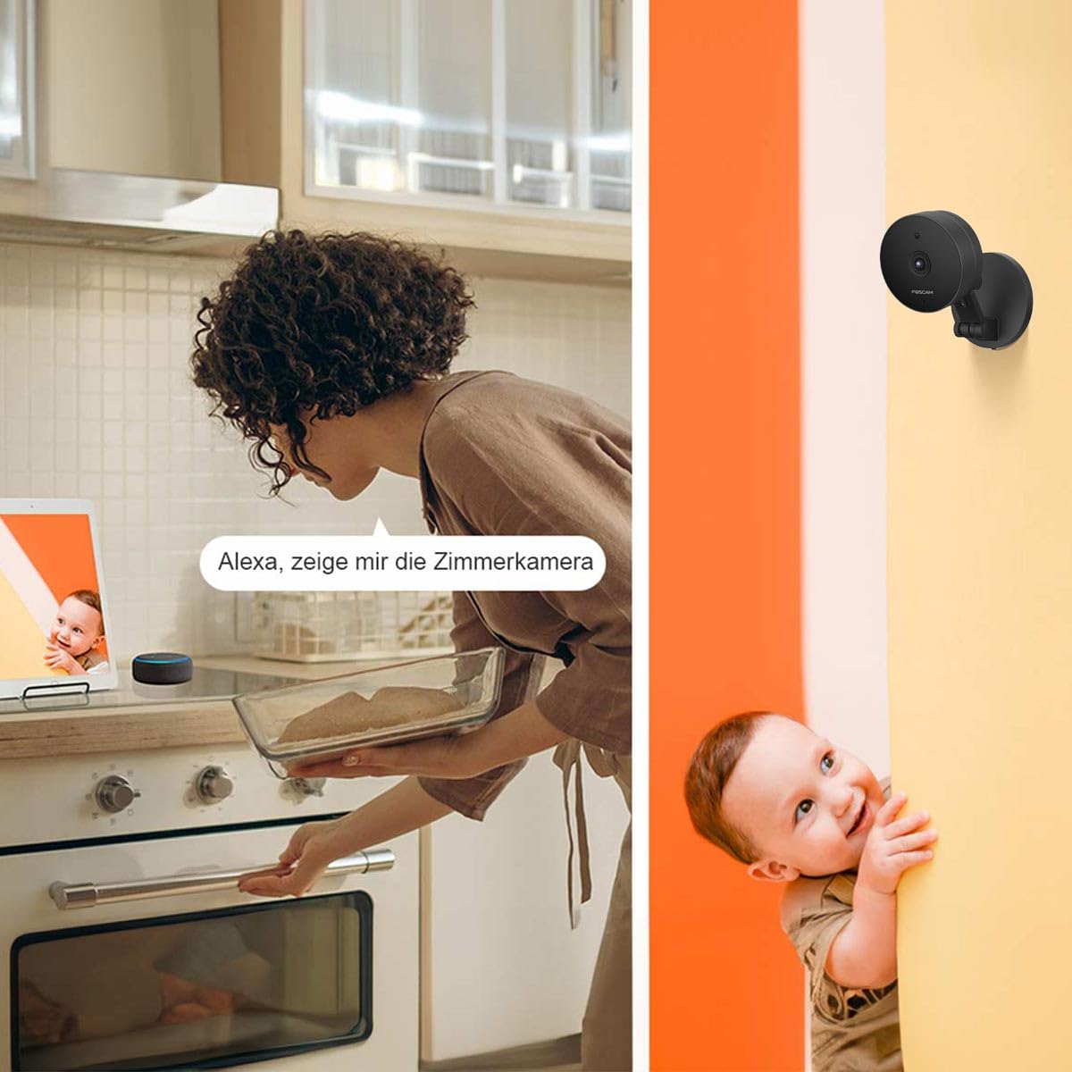 Foscam C5M 3K 5 MP dwuzakresowa kamera do monitoringu Wi-Fi z noktowizorem do 8 m, dwukierunkowe audio, wykrywanie hałasu i ruchu, kompresja wideo H.264+/H.264 (czarna)