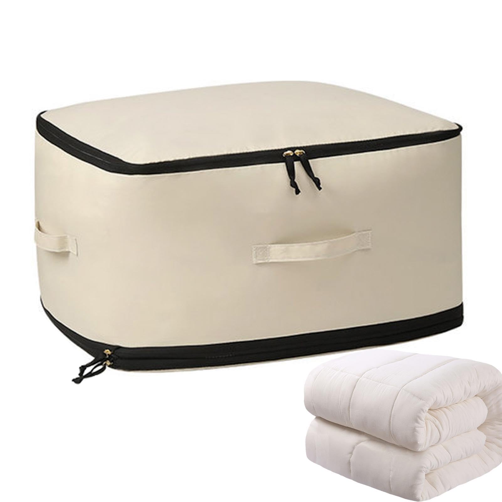 Bolsa de almacenamiento de ropa de cama con agarres laterales para organizar ropa y mantas