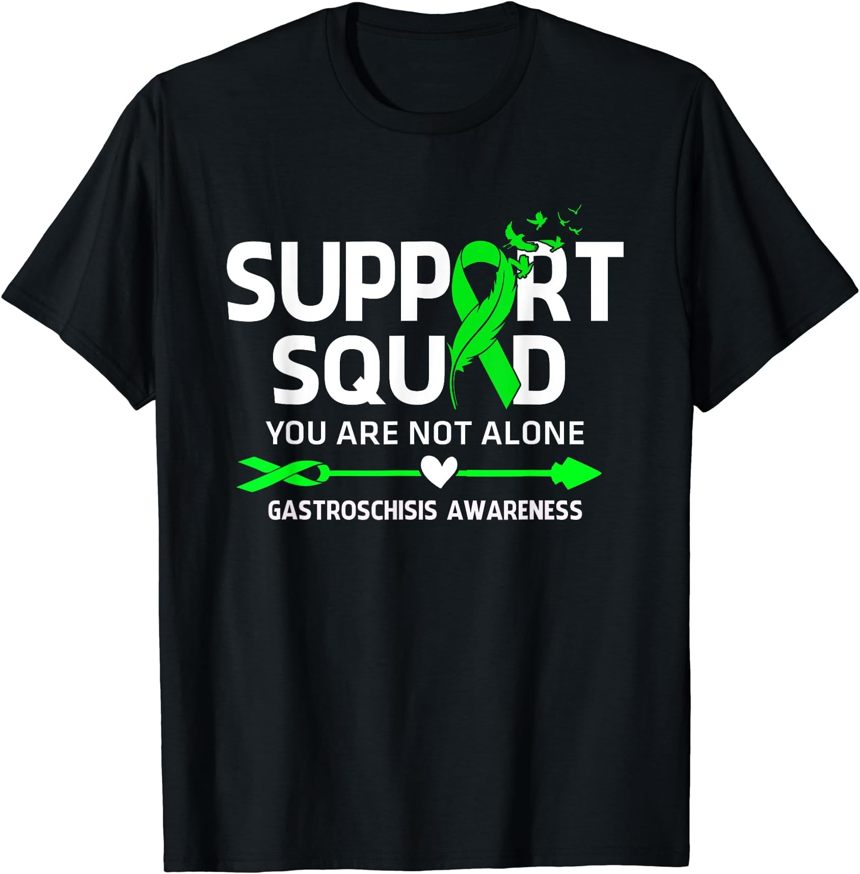 Support Squad Adenosarcoma Awareness FeatherSupport Squad Warrior Gastroschisis Awareness Feather T-Shirt