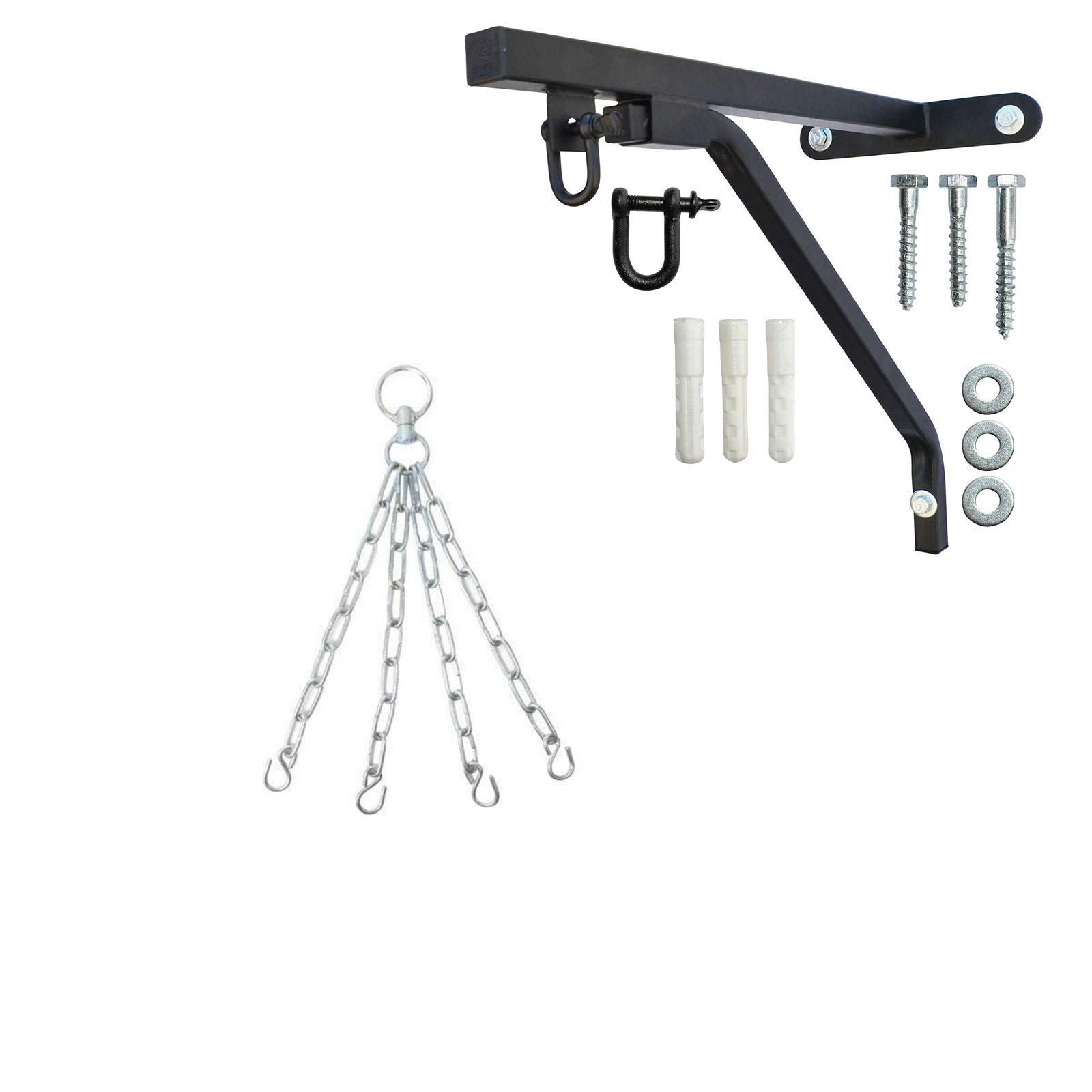 Maxx Heavy Wall Bracket Ceiling Hook Hanging Bags Chain Solid Duty 4stand 6strand Chains Single or Set (Wall Bracket with Chain 4strand)