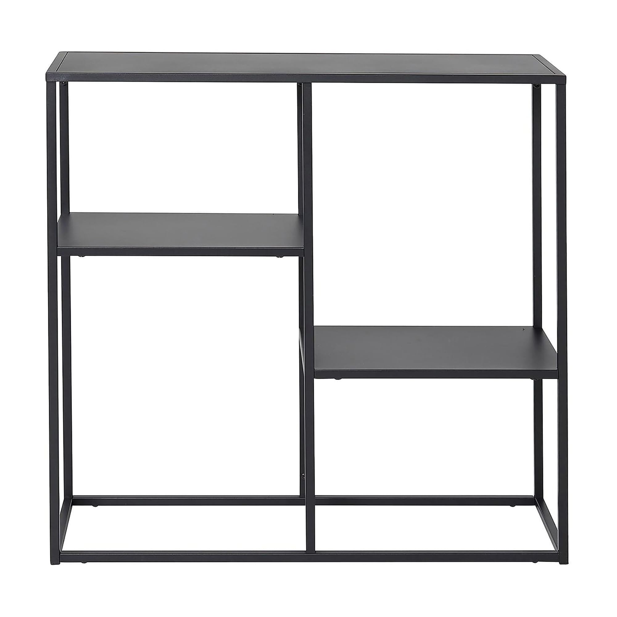 Table Console Style Industriel 120 Cm Avec 3 Compartiments - En.casa, Noir Métal Et Panneau Particules