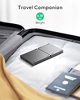 Vista 7 de Samsers Teclado Bluetooth plegable multidispositivo con panel táctil recargable de modo dual (2.4 G+BTx2) teclado inalámbrico con soporte, teclados