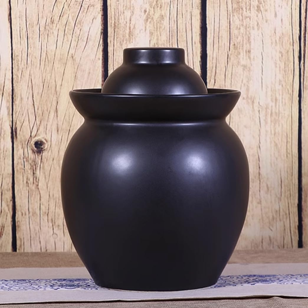 Ceramiczny słoik na marynaty z pokrywkami, tradycyjny chiński porcelanowy garnek do marynowania, ceramiczny garnek do fermentacji z uszczelką wodną pokrywką śluzy powietrznej, garnek do kiszonej