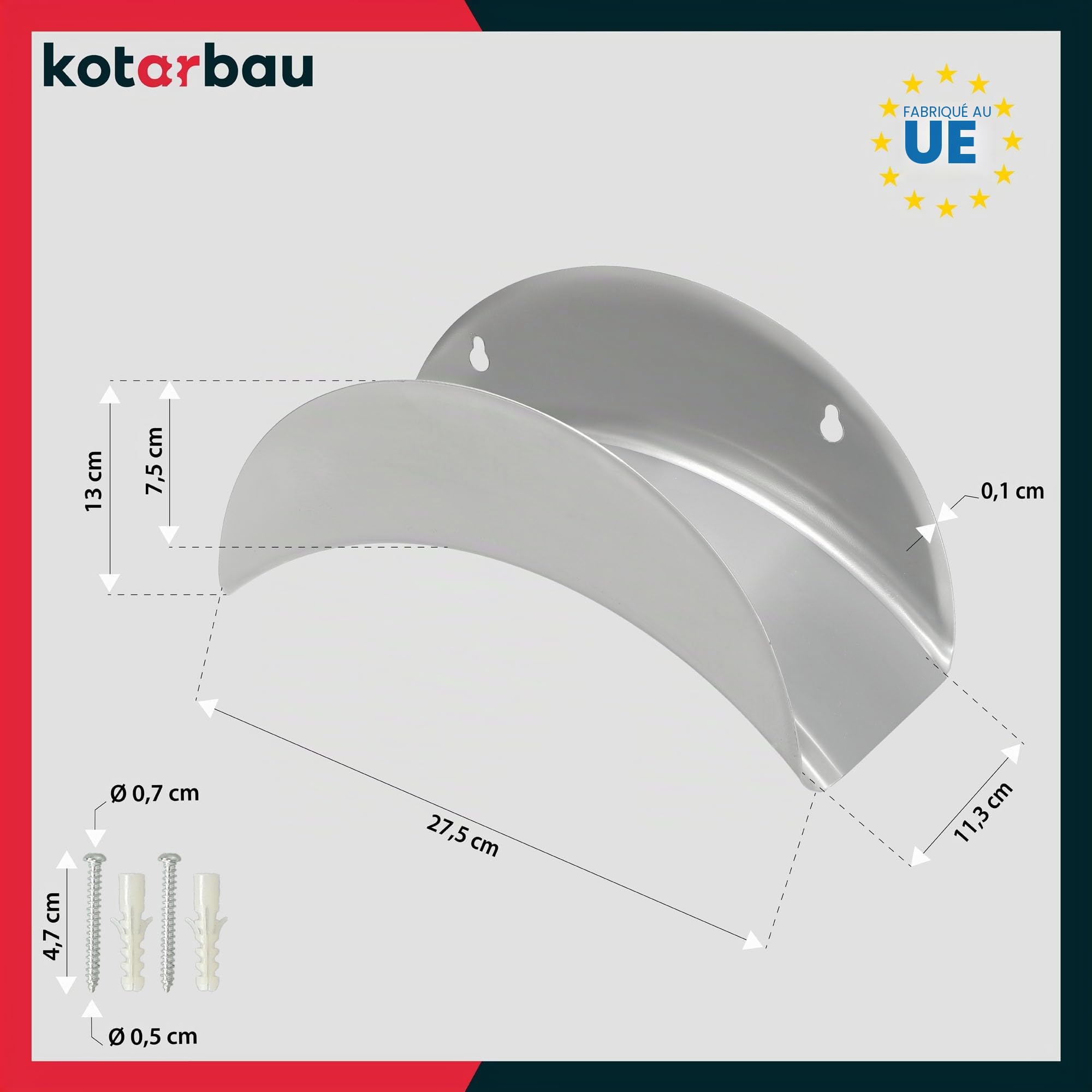 KOTARBAU® 2 x Support Tuyau Arrosage Mural | Suspension Murale en Acier | Enrouleur Mural Tuyau Arrosage | Porte Tuyau Arrosage Mural | Support Mural Tuyau Arrosage | Accroche Tuyau Arrosage