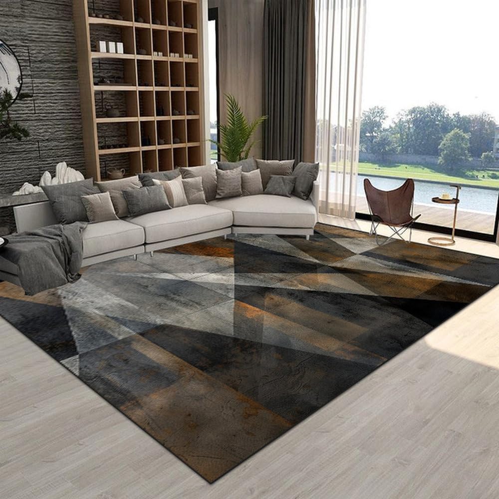 Tapis de salon géométrique grand tapis de sol chambre flanelle CZ0021