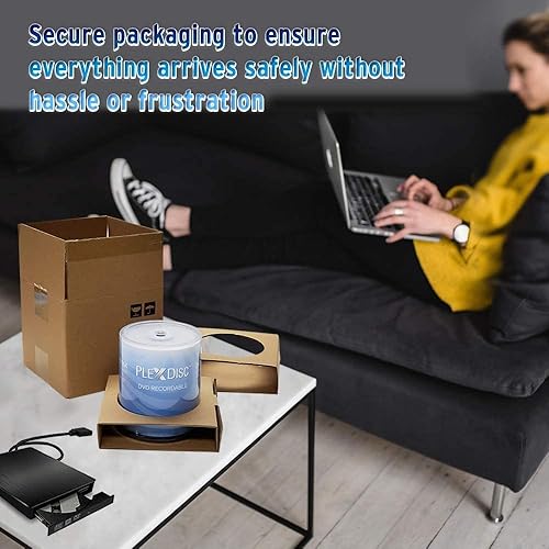 Miniatura 6 de PlexDisc DVD-R - Disco de medios grabable con logotipo de 16x de 47 GB husillo de 100 discos FFP 632-815-BX