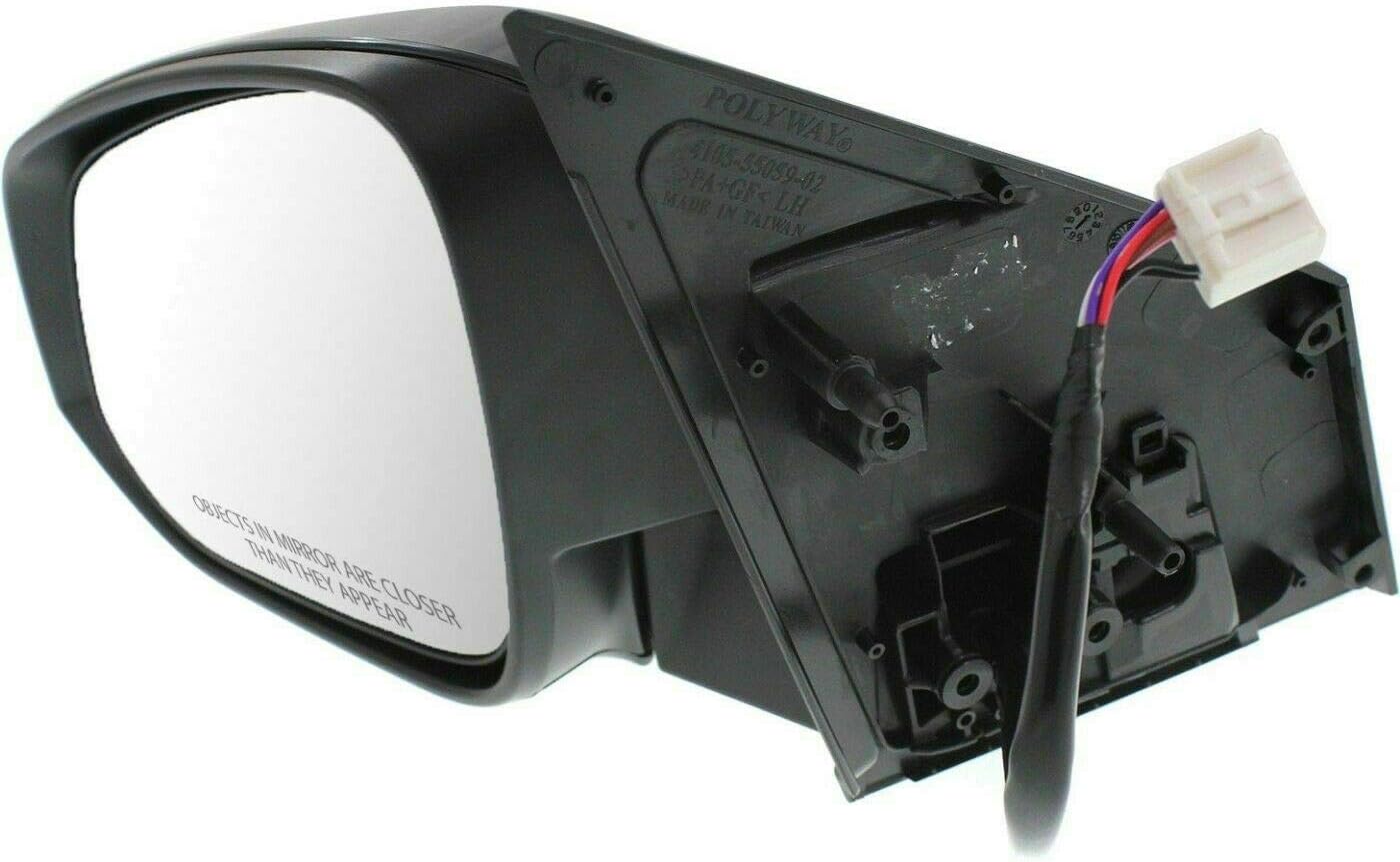 Side View Mirror Power Glass Heated Manual Folding Paintable Driver Side For 2013-2015 Toyota RAV4 Direct Replacement