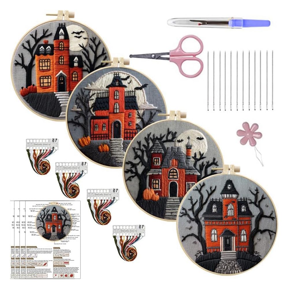 Kit broderie Halloween débutant pour créer facilement sa décoration d'automne