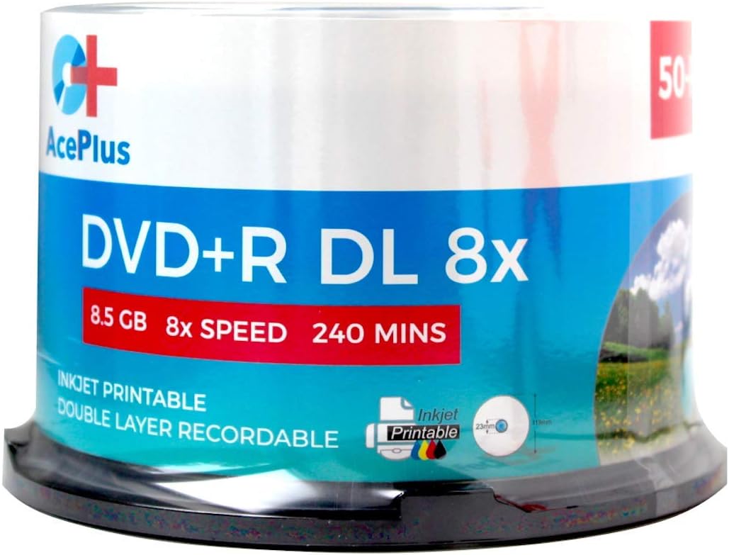 DVD+R 8X Dual Layer White Inkjet Printable 50 Cake Boxes