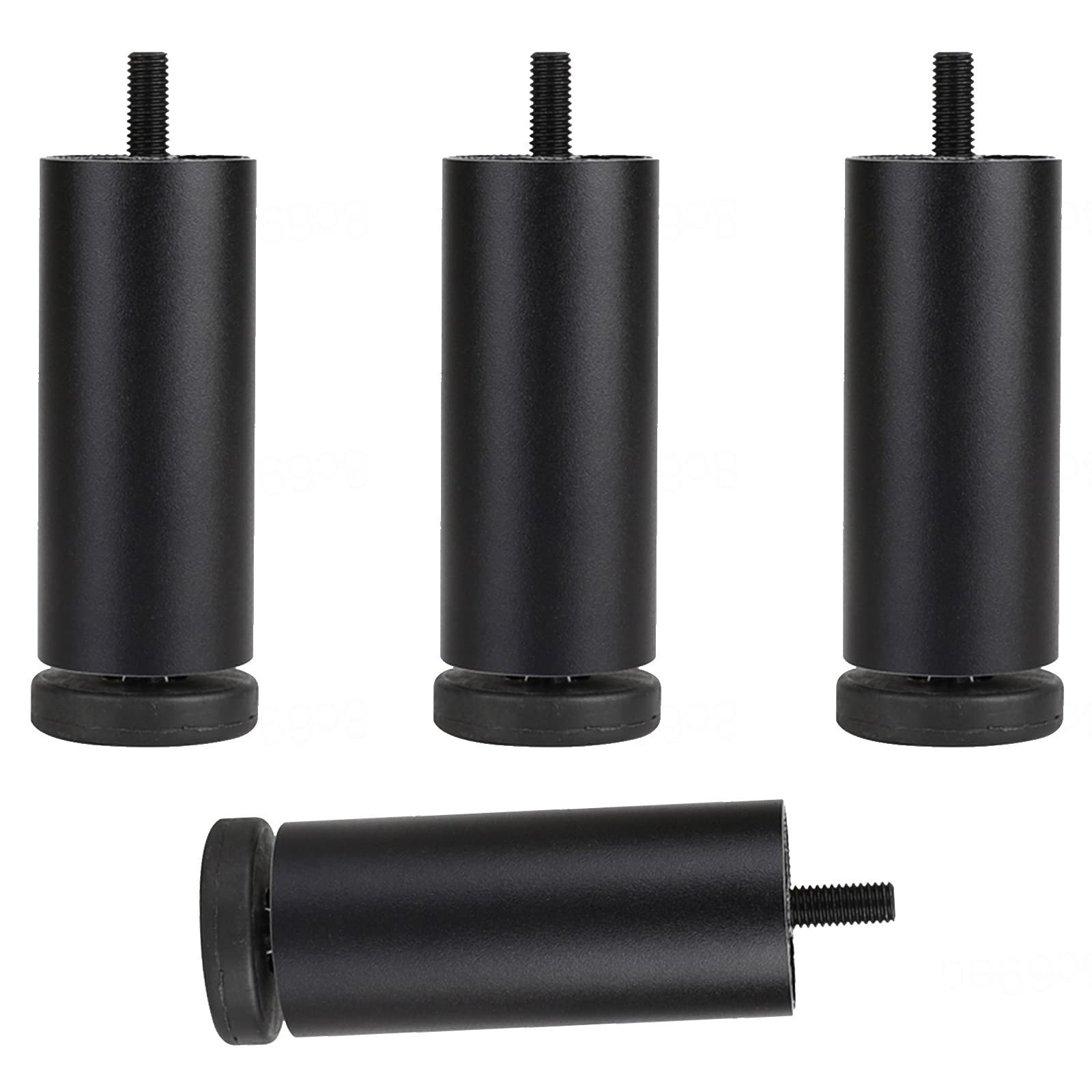 Pxzybd Black Furniture Leg M8 Bolt,Table Legs Metal,Height Adjustable Furniture Feet,Desk Legs,Replacement Furniture Leg 6Cm 8Cm 10Cm 12Cm 15Cm 18Cm 20Cm 25Cm,4 Pcs,For Bathroom Kitchen,-8Cm/3.1In