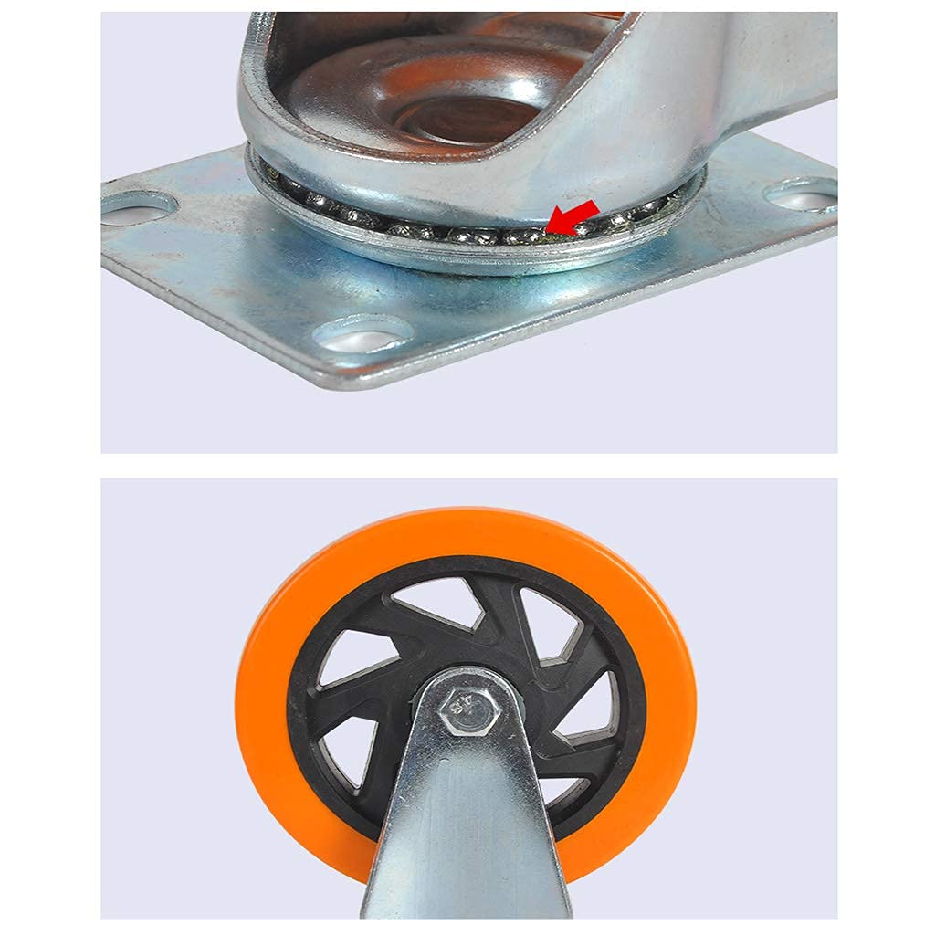 Ruote girevoli,Industria,Gomma,Impiego pesante,Piastra superiore,Industriali,Ruota girevole Lockimetal,Sostituzione per carrelli, Banco da lavoro, Carrello, Set di 2, Direzionale/Girevole co