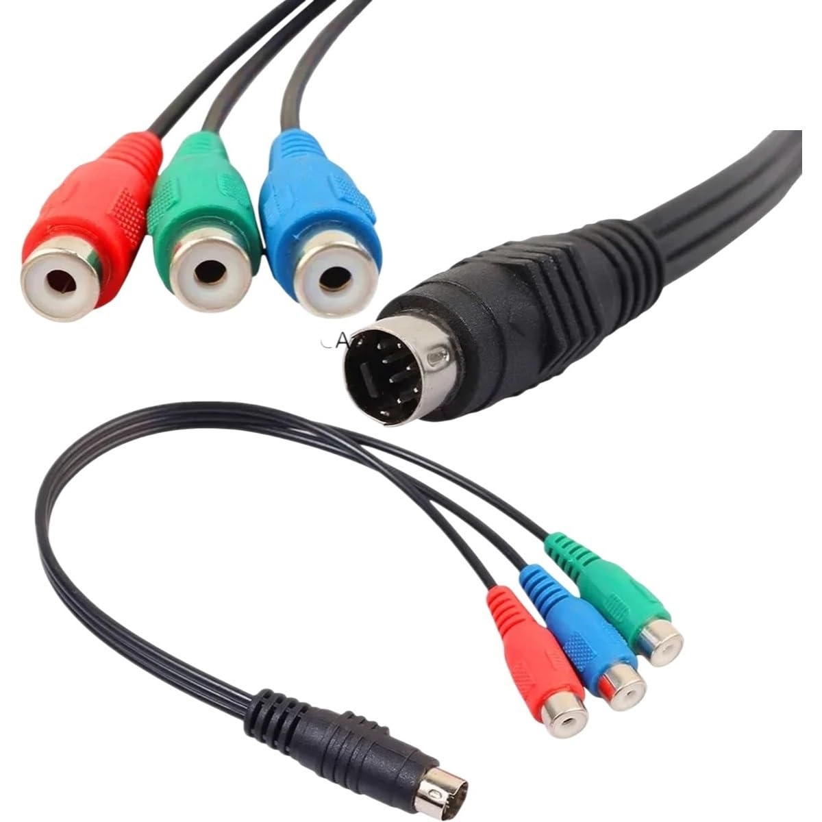 S-Video 7-Pin Male to 3 Male RGB Component Cable Adaptier，0.