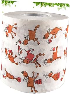 Cabilock Rolo De Papel De Banheiro De Natal Rena Lenço De Papel Rolo De Papel Higiênico Impresso Rolo De Papel Higiênico Novidade Rolo De Papel Higiênico Rolo De Guardanapo De Papel