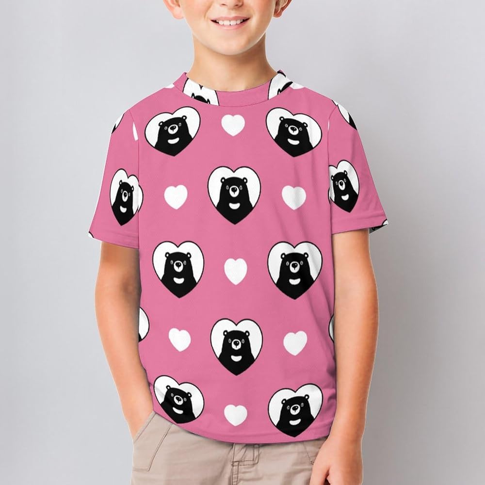 Amazon | [WMSUOHA] キッズ Tシャツ ピンク ハート型 クマ 子供