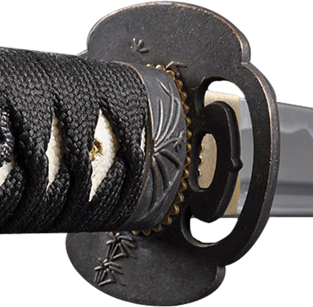 HMS Unsharpened Iaido Iaito Katana Training Sword, Aluminium Alloy Blade, Full Tang, Brass Fittings, Black Scabbard