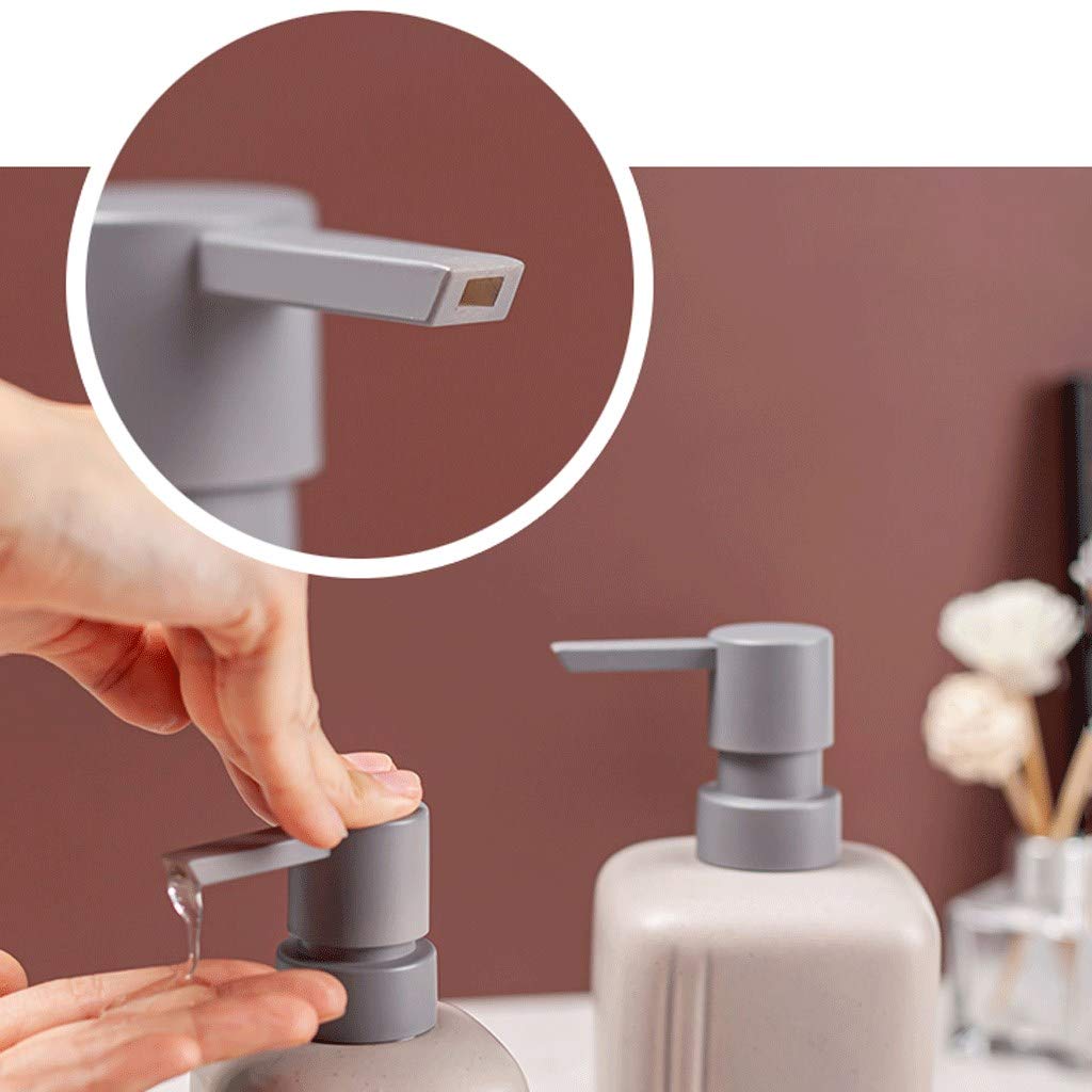 APUM Seifenspender aus Keramik, quadratische Pumpflasche mit großem Fassungsvermögen für Händedesinfektionsmittel in Küche und Bad (10,1 oz / 15,2 oz) Seifenspender