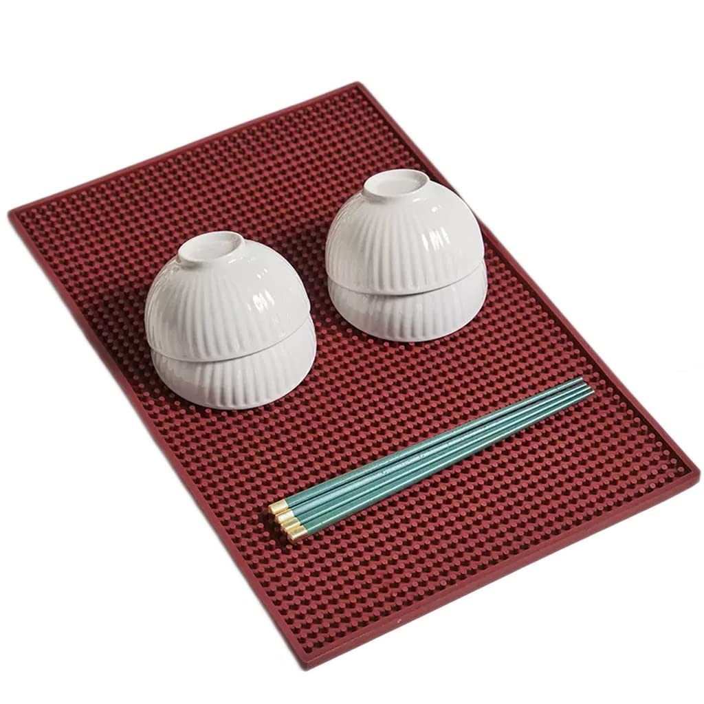 VUIKLCty Kitchen Countertop Silicone Draining Mat Bar Sink Cups Cutlery Dishes Dishes Insulation Mat Anti-scalding Placemat Table Mat(Red)