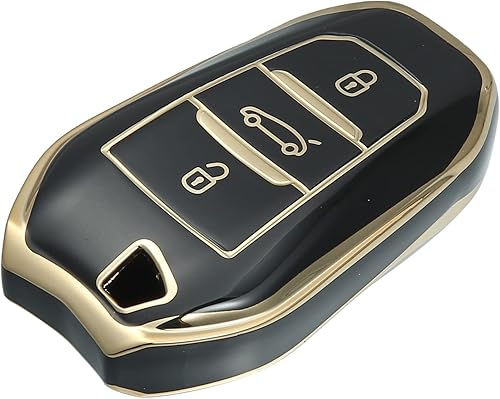 X AUTOHAUX Funda de silicona para llavero inteligente para Peugeot 2008 2020-2021, protector sin llave, color verde