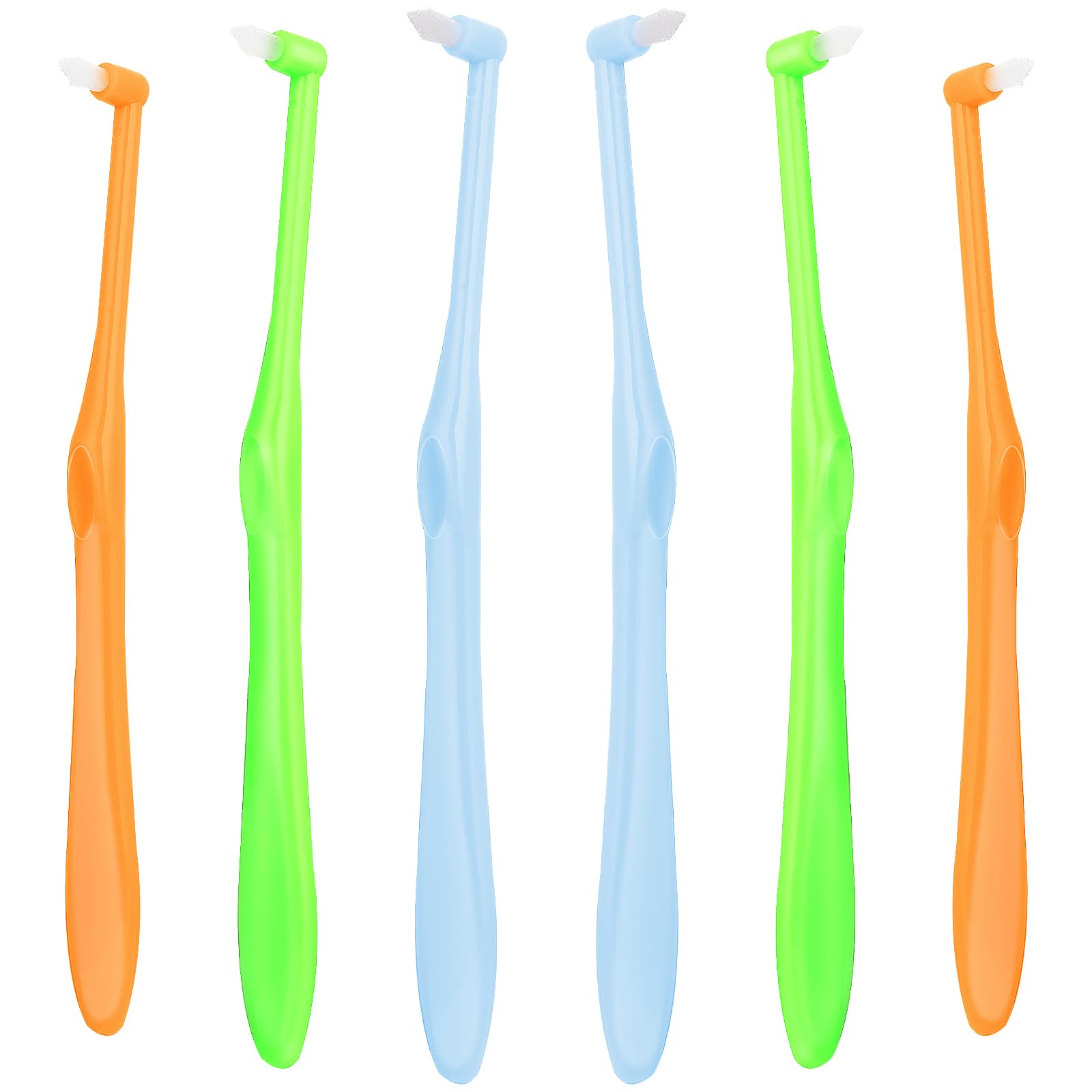 Ouligay 6 Pieces Tuft Toothbrush Tufted Brush End-tuft Interspace Toothbrushes Single Tufted Toothbrush Compact Interdental Toothbrush Soft Trim Toothbrush for Orthodontic Braces Detail Cleaning