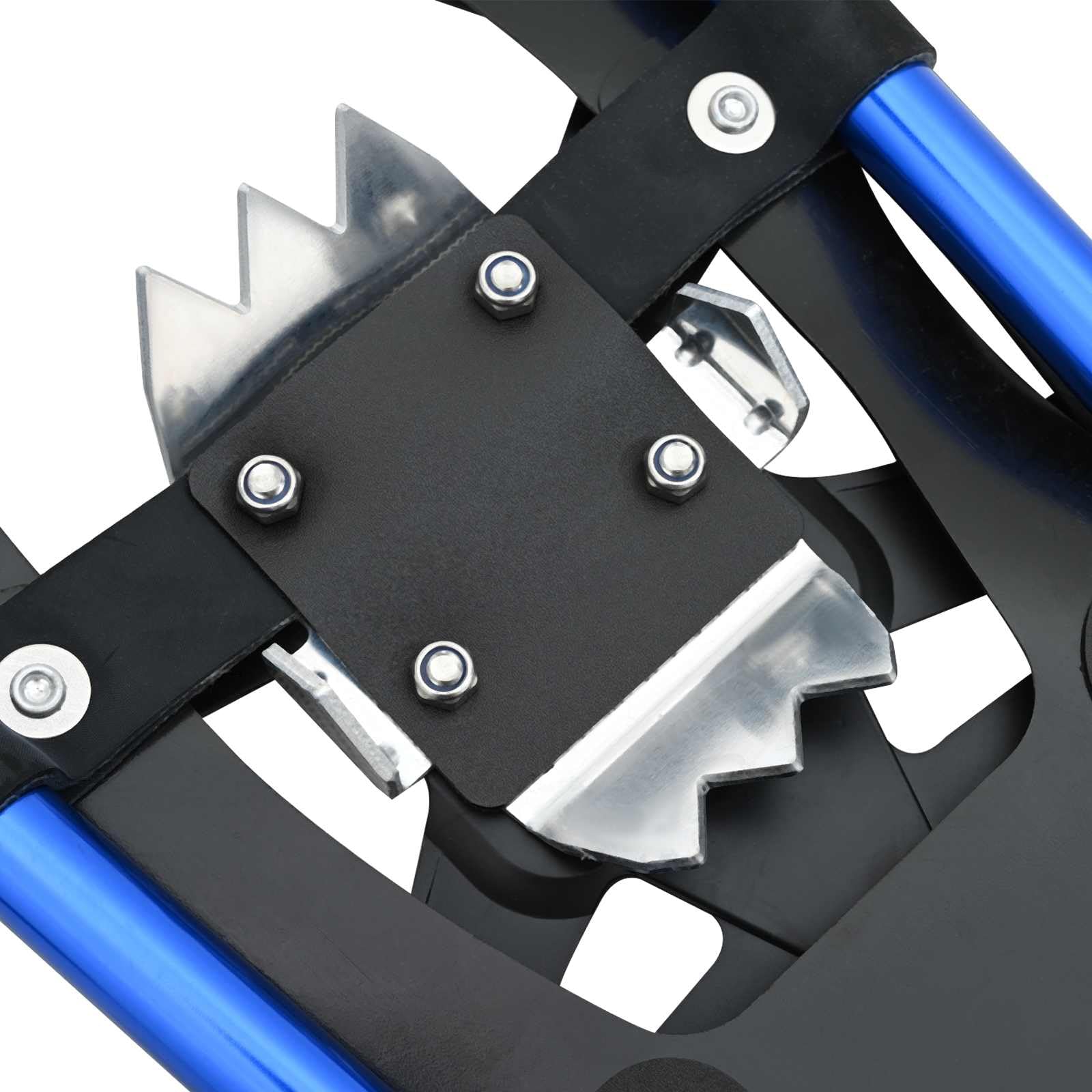 vidaXL Ciaspole 3 in 1 Blu e Nero 63 x 21 cm Alluminio e HDPE, Ciaspole in alluminio per il giardino, attrezzatura outdoor regolabile, accessori moderni per camminare sulla neve