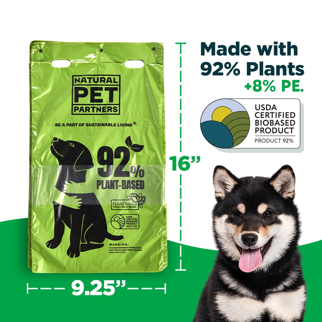 The Original Poop Bags – Natural Pet Partners Commerciale Compostabile Bulk Intestazione Piatto Pull Strap Sacchi - 3.200 Sacchetti