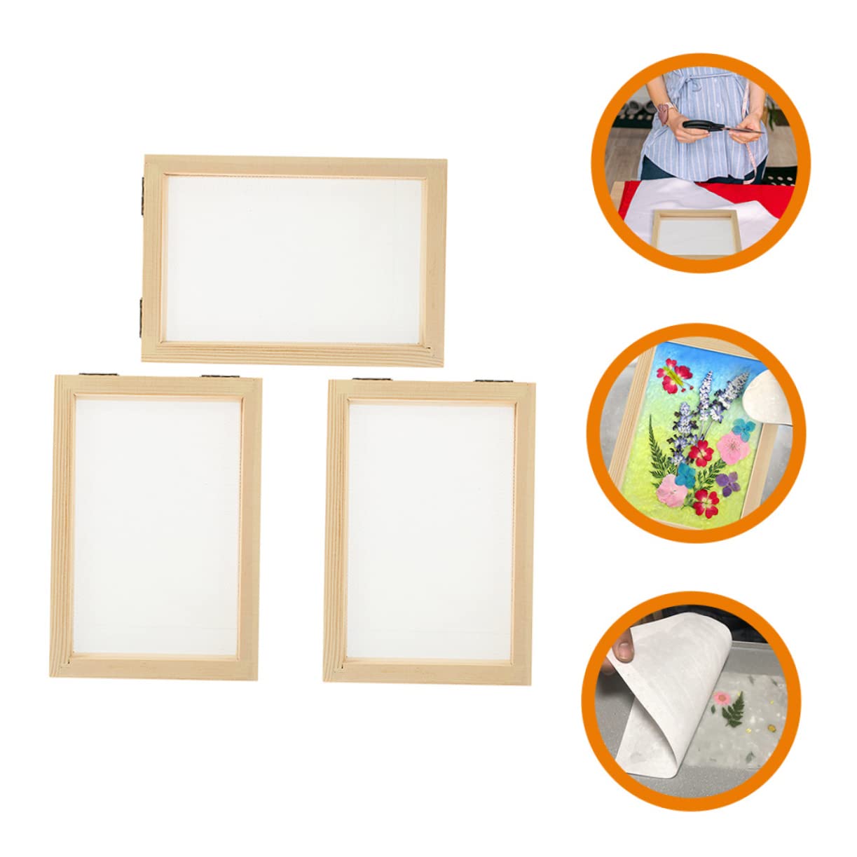 Set 5 Cornici Per Fabbricazione Carta Fai Da Te - Legno Per Artigianato - Foto 5