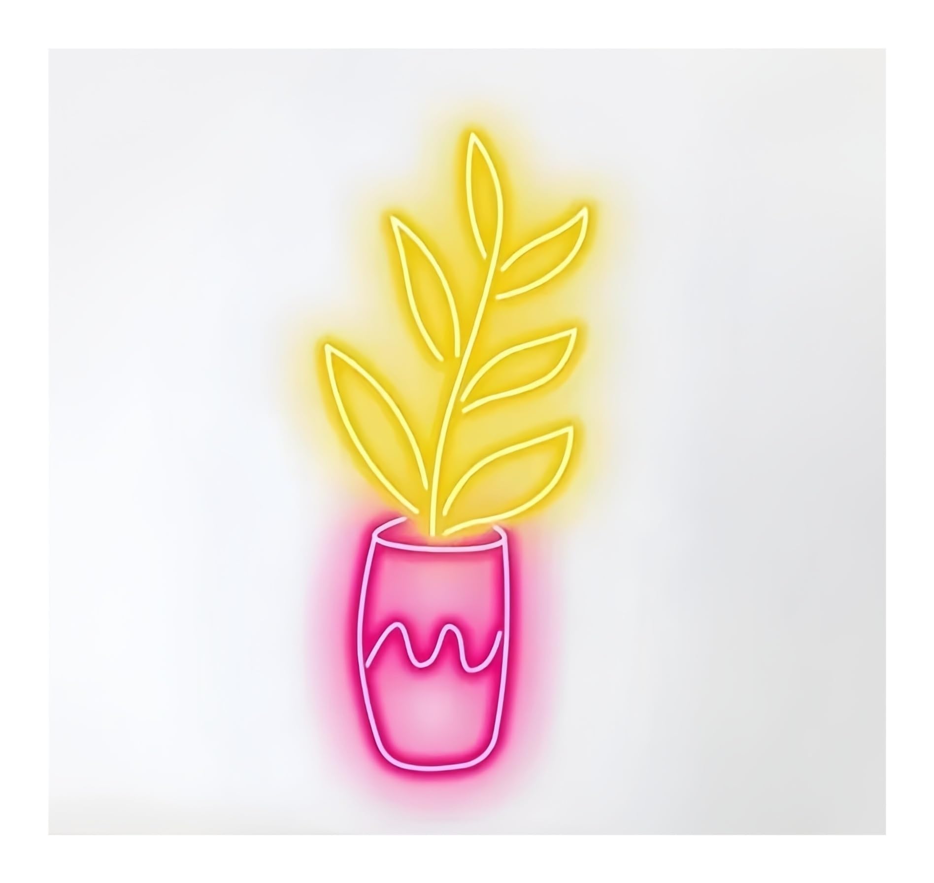 SHOUXI Sign Lamp Plants Neon Sign, Cute Art Plant Home Decor, Flower Shop Window Display 50cm(F)