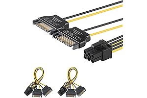 J&D 6-Pin PCIe to Dual SATA Power Cable: Effortless SATA to PCIe Connectivity