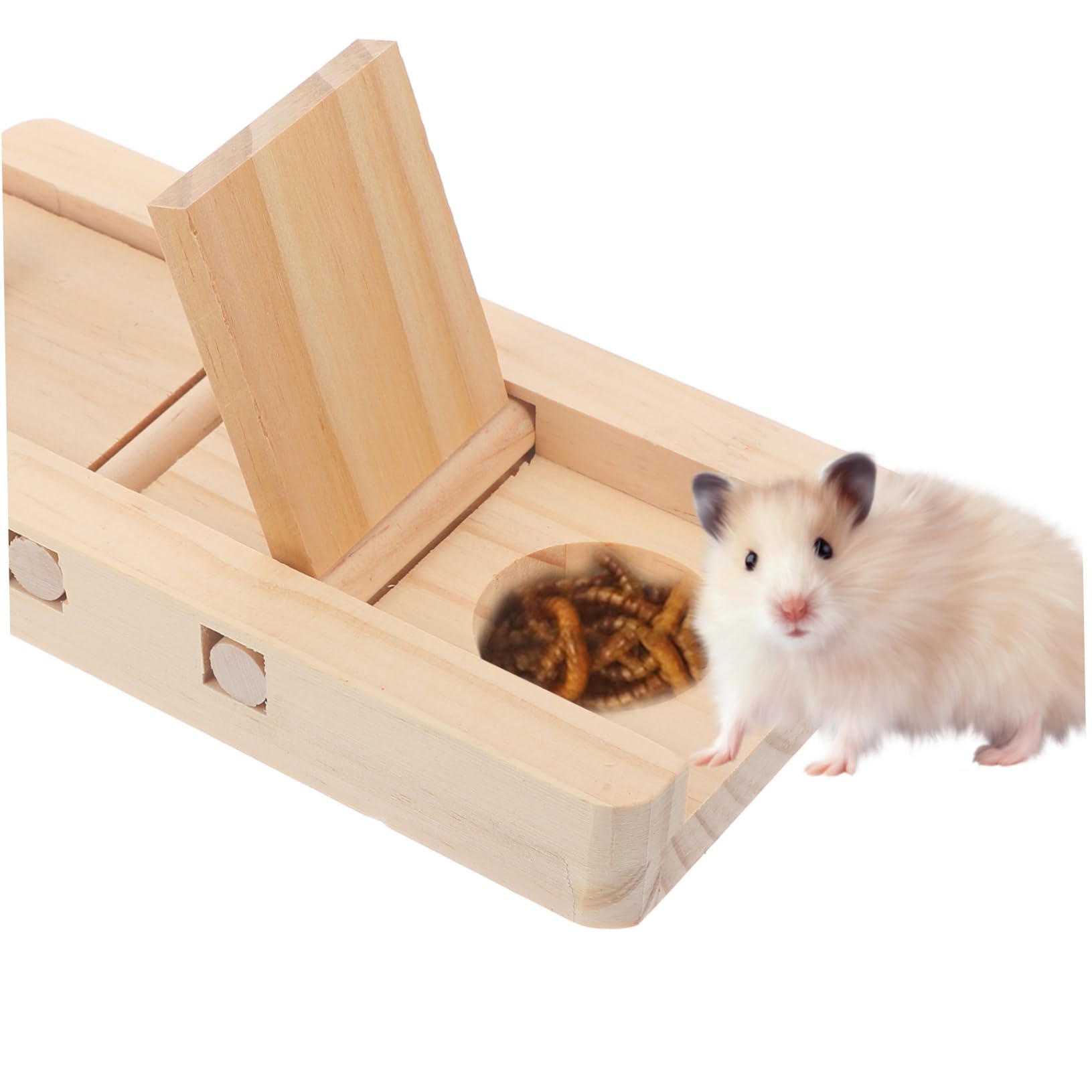 BESPORTBLE 8piezas Juguete De Madera para Pequeñas Puzzle De Snacks para Conejos y Hámsters Estimula La Alimentación Resolución De Problemas Comedero Natural y Seguro