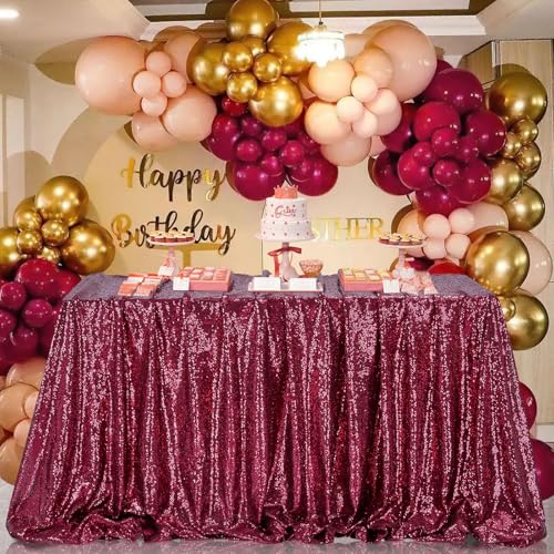 Image of B-COOL Sequin Tablecloth Glitter Birthday Table Cloth Sparkly Shimmer for SquareTable Cloth 90x90 Inches Overlay for Party Supplies Christmas Event Wedding Decorations