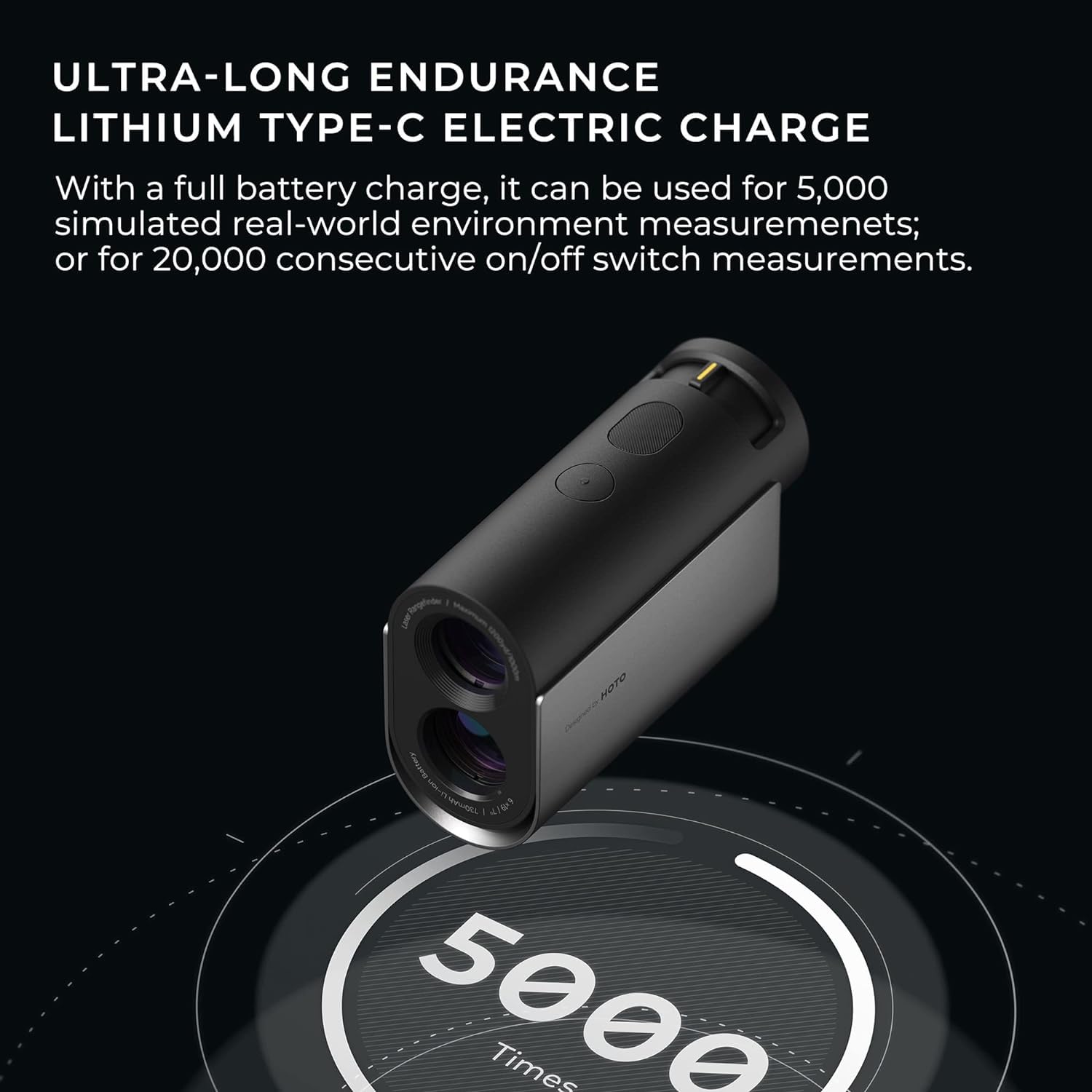 HOTO Télémètre Golf Laser 1100 yd, avec Compensation de Pente/Verrouillage de Drapeau, Grossissement 6 x, Précision ±1 m, Mesure Instantanée 0,5 s, Oculaire en Silicone, Recharge USB-C