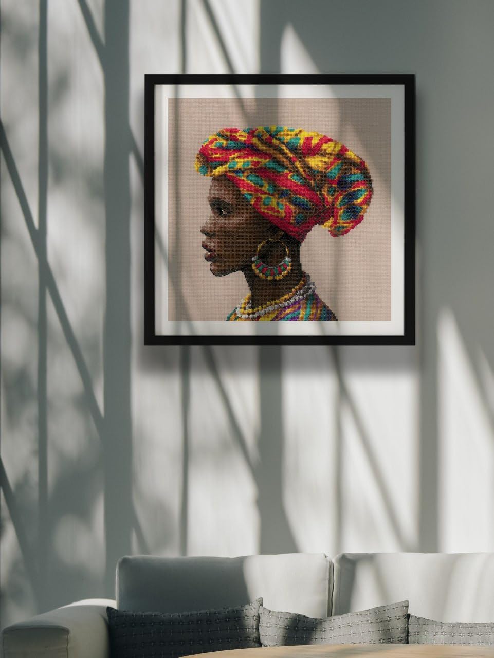 RIOLIS - Amazing Women. Africa 2164, Valentine Cross Stitch Kits 11¾"x11¾, Cross Stitch Kits for Beginners & Advanced, Crossstitching Kit Adult, Embroidery Counted Stitching Kit